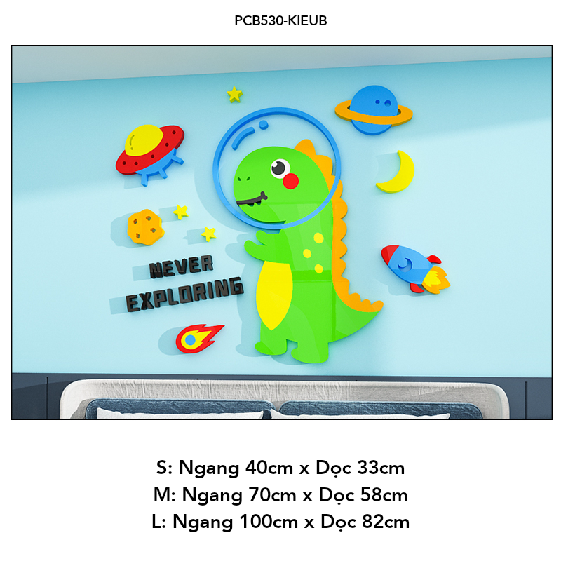 Tranh mica EPeBen dán tường nổi 3d hình Động vật phi hành decor trang trí Phòng cho bé, Phòng ngủ, Mẫu giáo