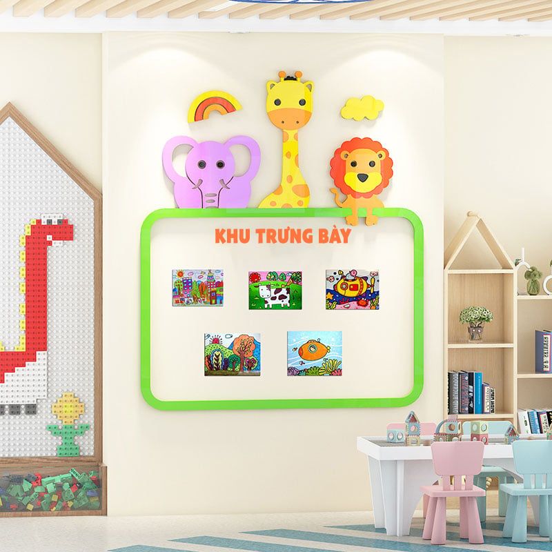 Tranh mica EPeBen dán tường nổi 3d Khung Trưng Bài Tác Phẩm Của Bé Decor Trang Trí Mầm Non, Lớp Mẫu Giáo Cho Bé