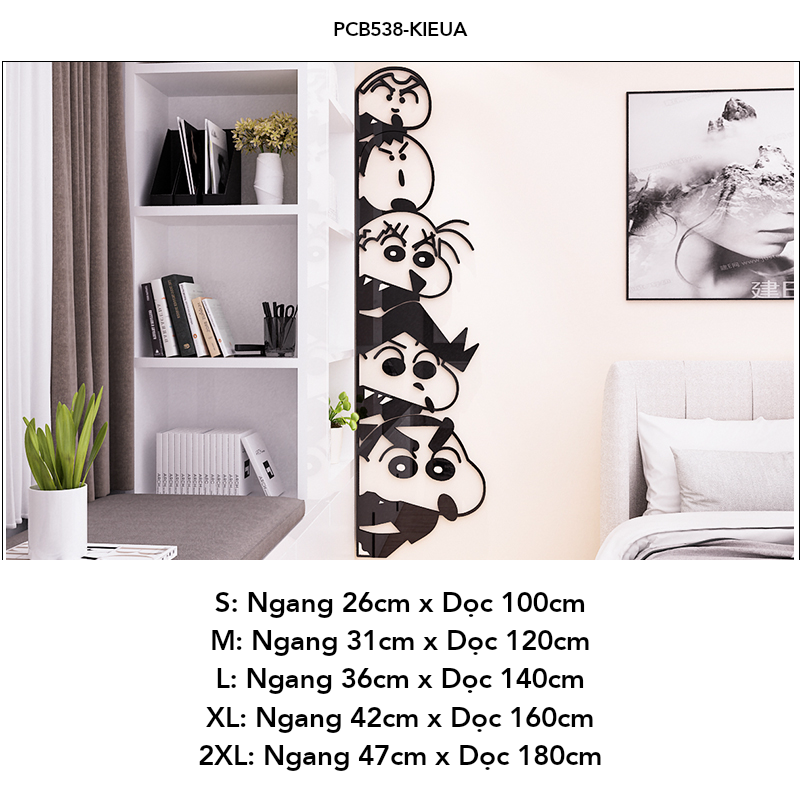 Tranh mica EPeBen dán tường nổi 3d Shin cậu bé bút chì trang trí Phòng cho bé, Phòng khách