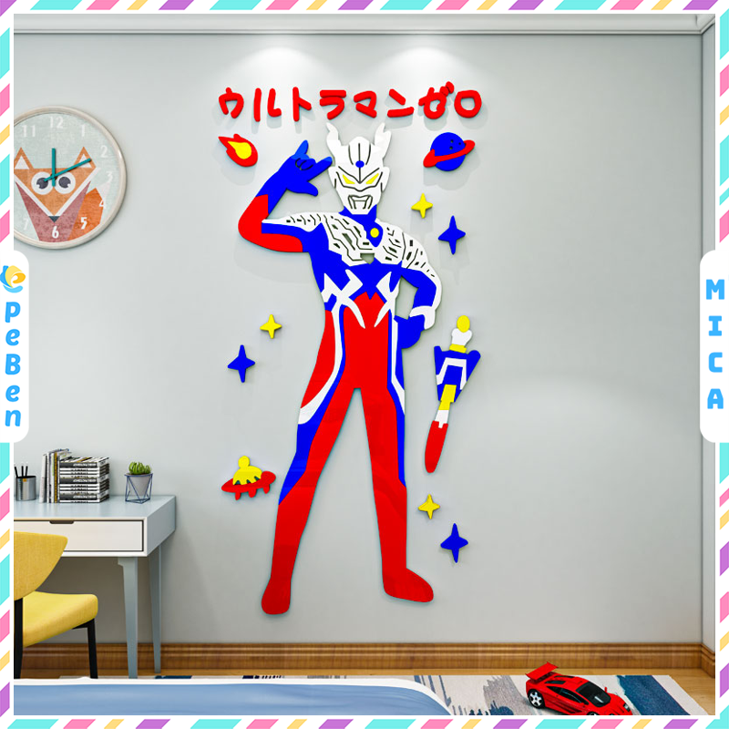 Tranh mica EPeBen dán tường nổi 3d hình Ultraman Trang Trí Phòng Cho Bé,Mẫu Giáo, Lớp Học