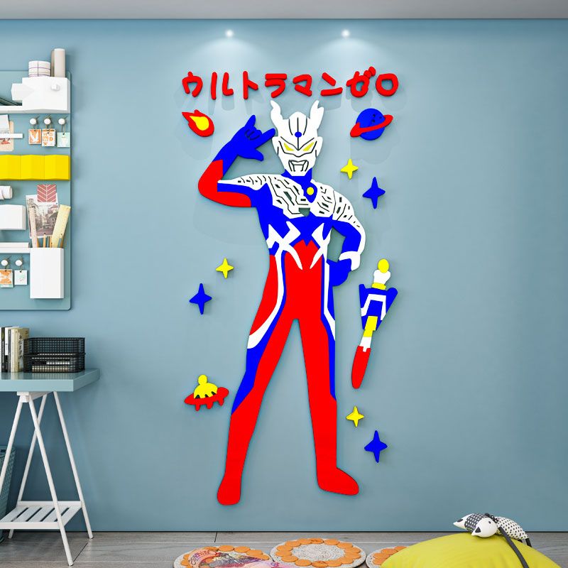 Tranh mica EPeBen dán tường nổi 3d hình Ultraman Trang Trí Phòng Cho Bé,Mẫu Giáo, Lớp Học
