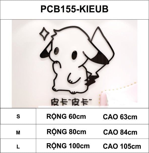 Tranh mica EPeBen dán tường nổi 3d hình pikachu hoạt hình dễ thương decor trang trí mầm non, phòng cho bé
