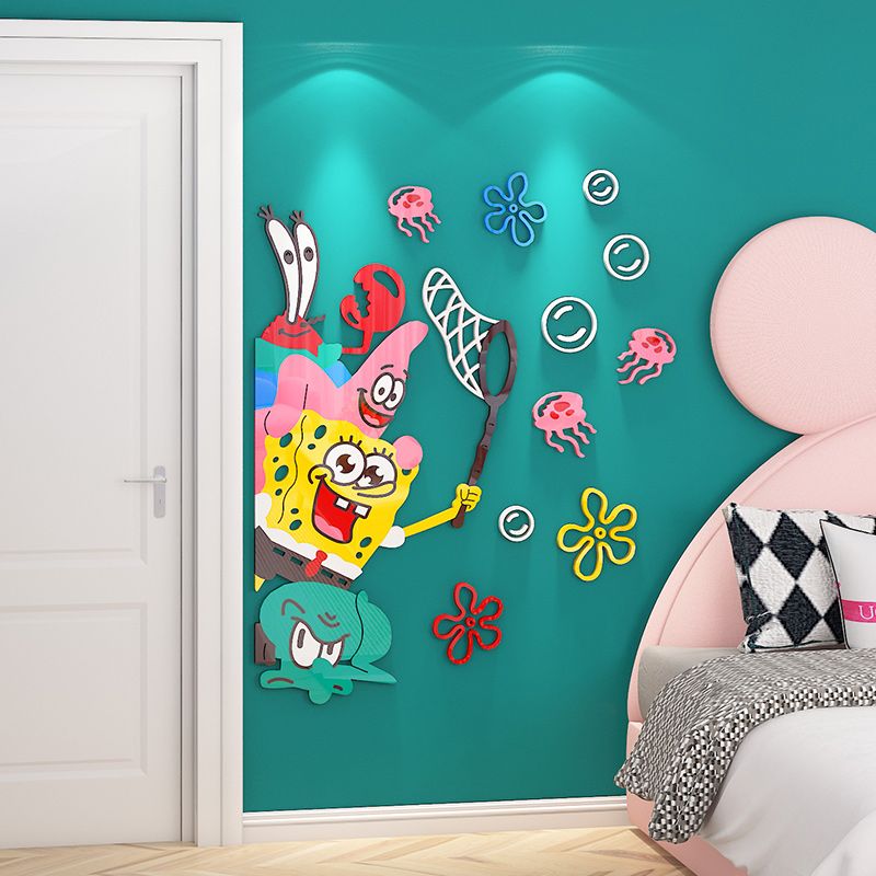 Tranh mica EPeBen dán tường nổi 3d hình SpongeBob Trang Trí Phòng Cho Bé,Mẫu Giáo, Lớp Học