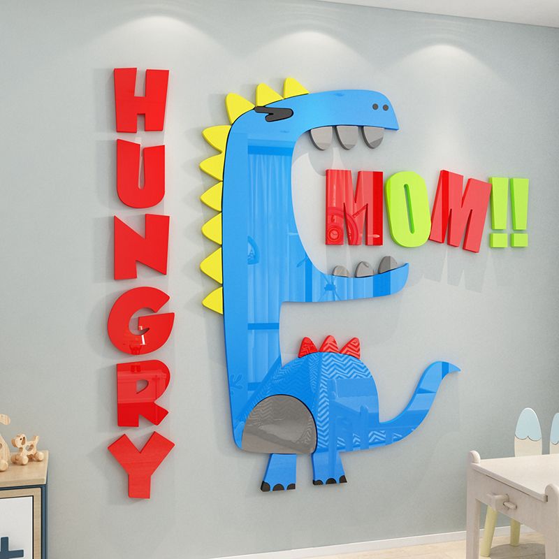 Tranh mica EPeBen dán tường nổi 3d hình Khủng Long Đáng iu decor trang trí Phòng ngủ cho bé, Mầm non