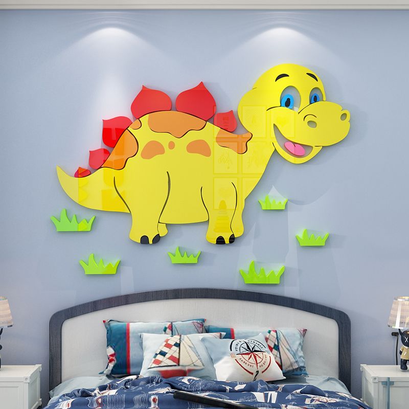 Tranh mica EPeBen dán tường nổi 3d hình Khủng Long Đáng iu decor trang trí Phòng ngủ cho bé, Mầm non
