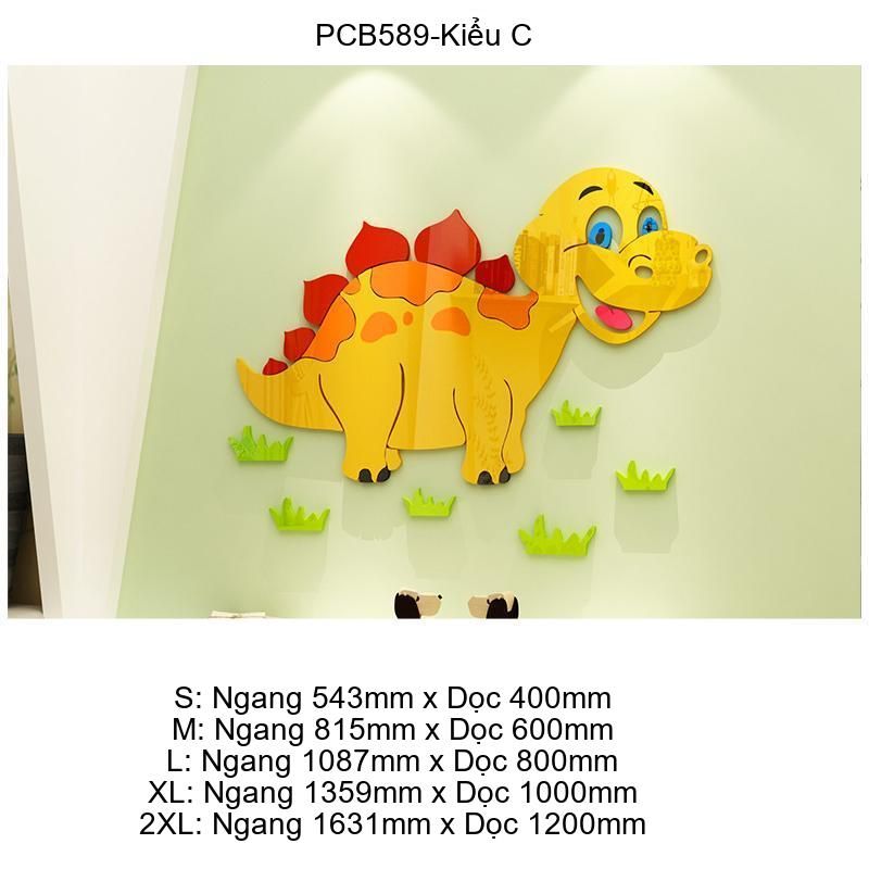 Tranh mica EPeBen dán tường nổi 3d hình Khủng Long Đáng iu decor trang trí Phòng ngủ cho bé, Mầm non