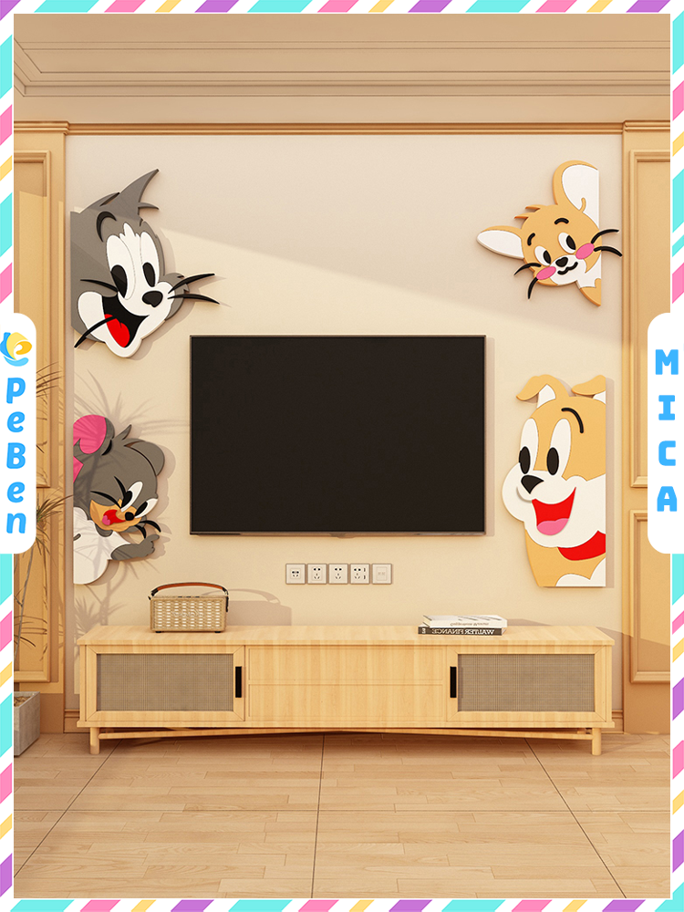 Tranh Mica EPeBen dán tường nổi 3d Hoạt Hình Tom & Jery trang trí Phòng cho bé, Phòng ngủ, Mẫu giáo