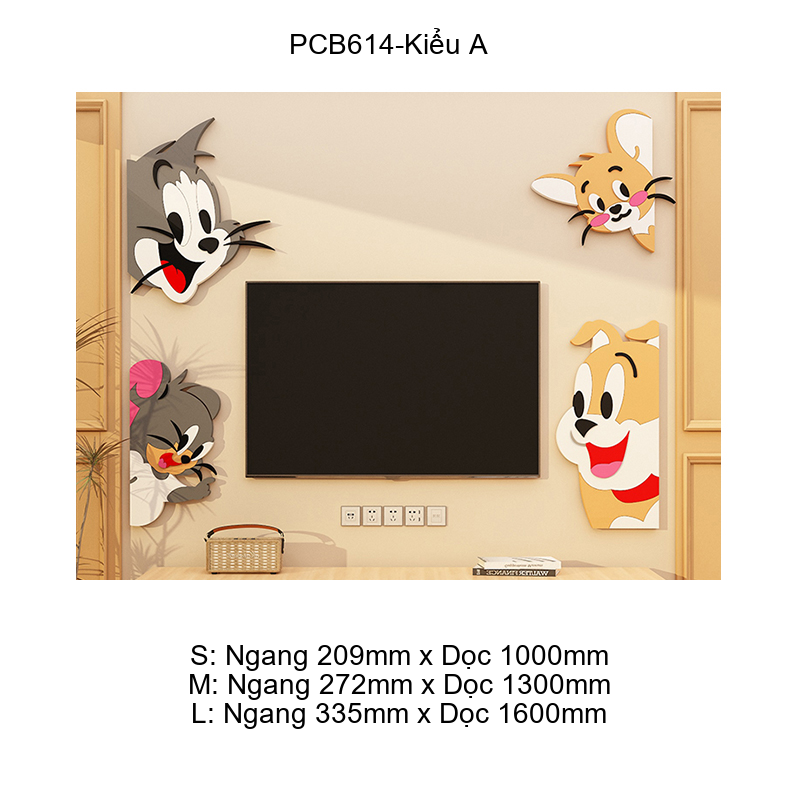 Tranh Mica EPeBen dán tường nổi 3d Hoạt Hình Tom & Jery trang trí Phòng cho bé, Phòng ngủ, Mẫu giáo