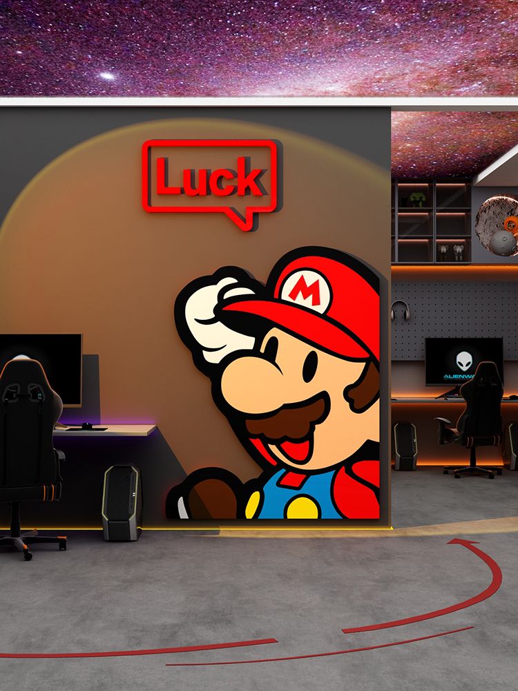 Tranh Mica EPeBen dán tường nổi 3d Mario luck trang trí Phòng cho bé, Phòng ngủ, Mẫu giáo