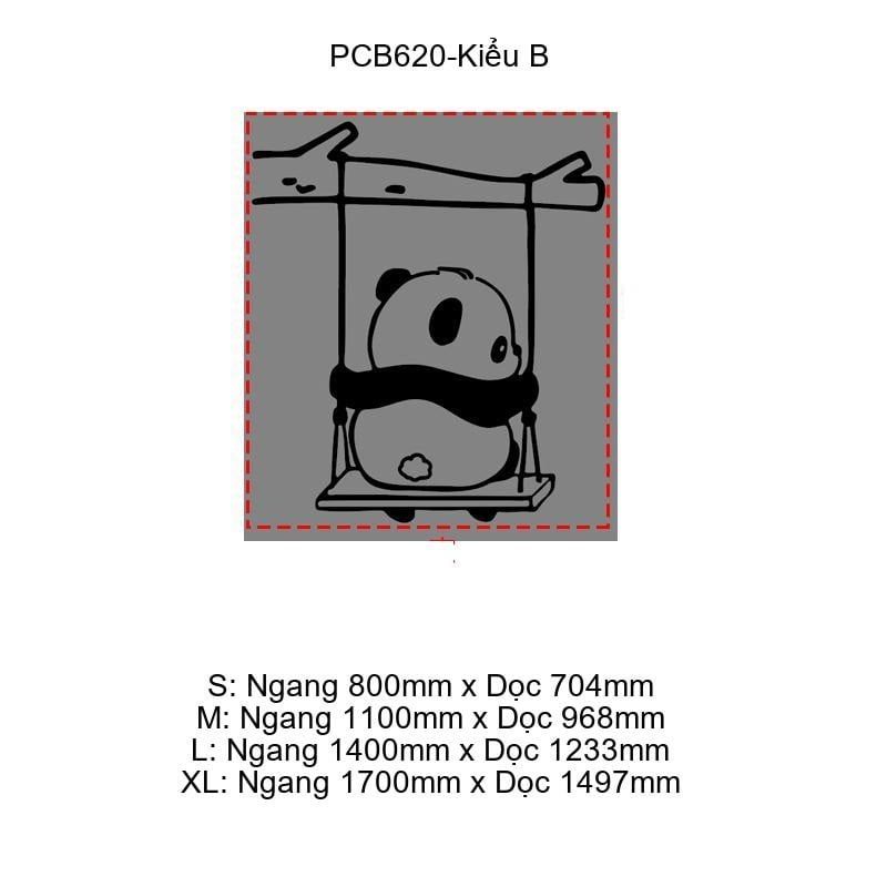 Tranh mica EPeBen dán tường nổi 3d hình Gấu Trúc ngồi xích đu Trang Trí Phòng Cho Bé,Mẫu Giáo, Lớp Học