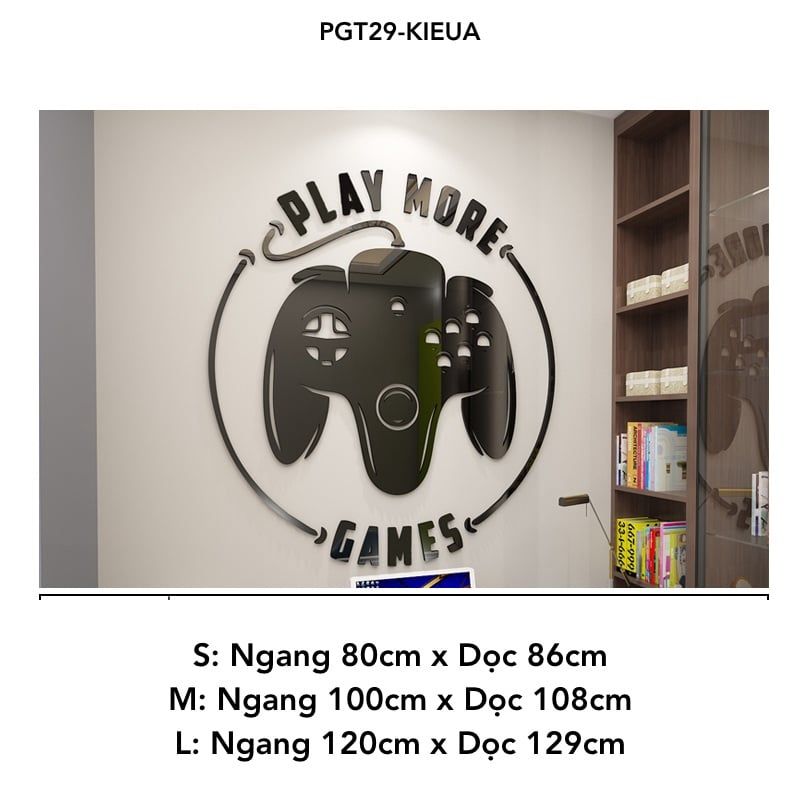 Tranh mica dán tường Nhân Vật Trong Game Tay Cầm trang trí Phòng Chơi Game, Quán Net