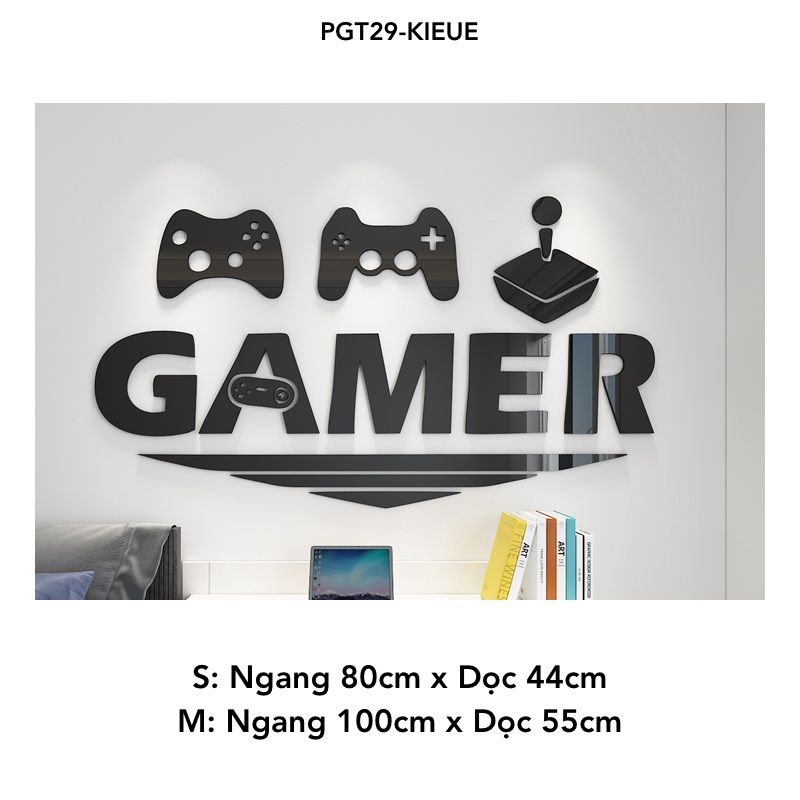 Tranh mica dán tường Nhân Vật Trong Game Tay Cầm trang trí Phòng Chơi Game, Quán Net
