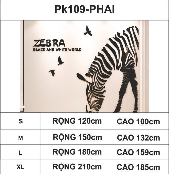 Tranh mica EPeBen dán tường nổi 3d hình chú ngựa vằn Zebra phong cách bắc âu hiện đại trang trí phòng khách, nhà cửa