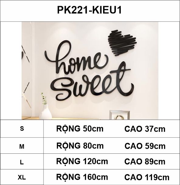 Tranh mica EPeBen dán tường nổi 3d hình Sweet Home decor trang trí nhà cửa, phòng khách, phòng ngủ