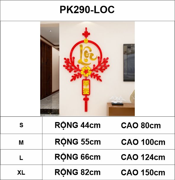 Tranh mica EPeBen dán tường nổi 3d hình Phúc Lộc decor trang trí Nhà Cửa, Phòng Bếp, năm mới tết thư pháp
