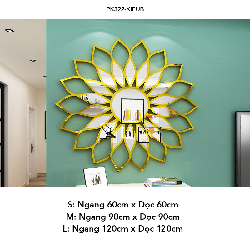 Tranh mica EPeBen dán tường nổi 3d hình Mặt trời rực rỡ decor trang trí Phòng khách, Cửa hàng, Văn phòng, Phòng ngủ