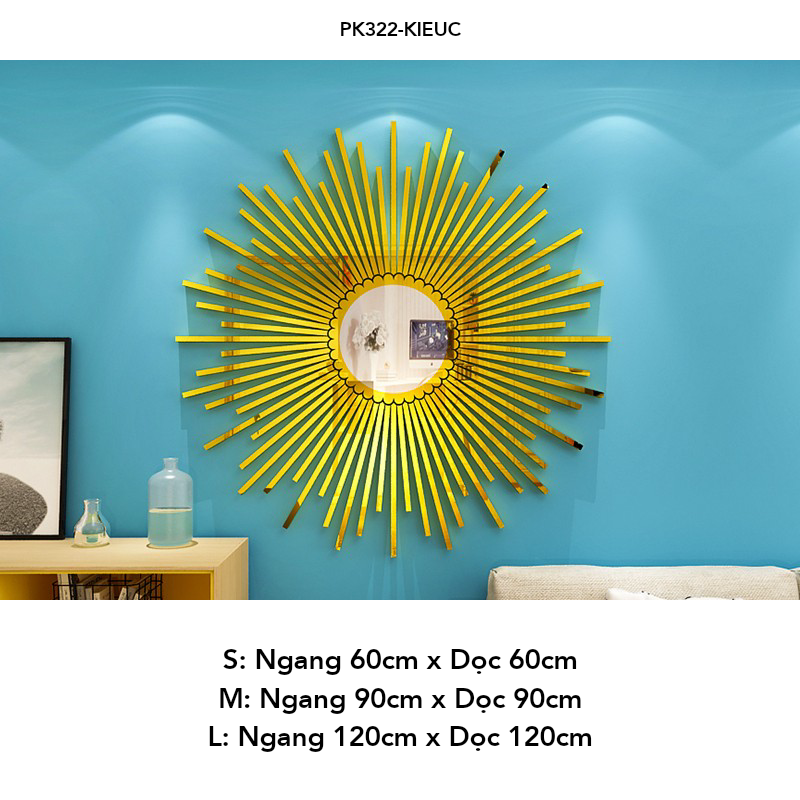 Tranh mica EPeBen dán tường nổi 3d hình Mặt trời rực rỡ decor trang trí Phòng khách, Cửa hàng, Văn phòng, Phòng ngủ