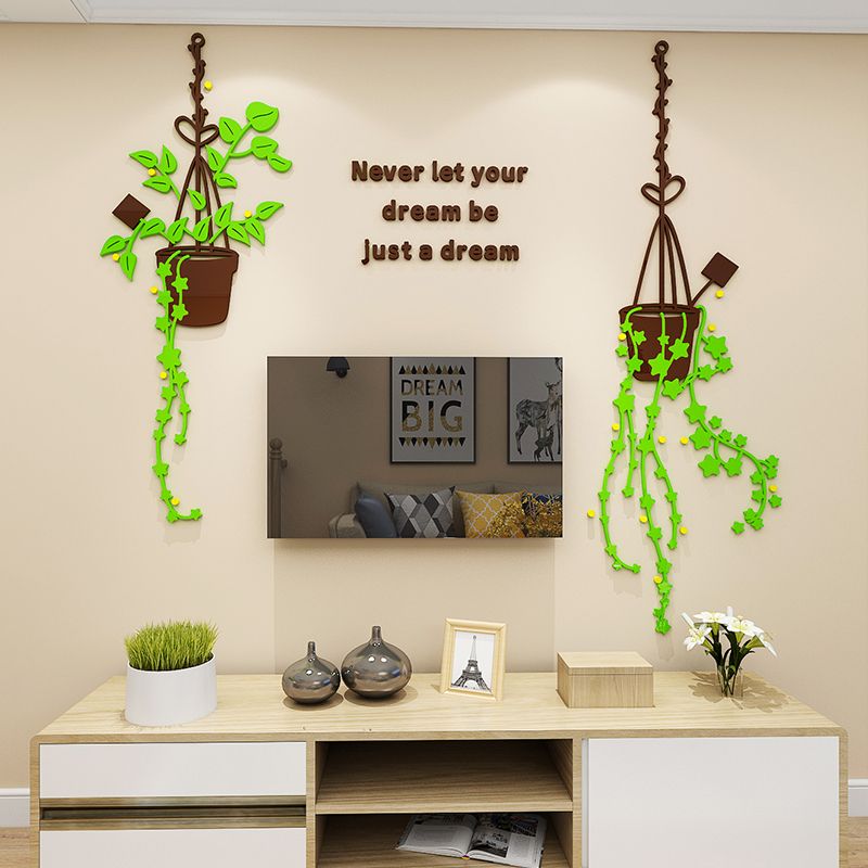 Tranh mica EPeBen dán tường nổi 3d hình Vườn hoa trong nhà decor trang trí Phòng khách, Cửa hàng, Phòng làm việc