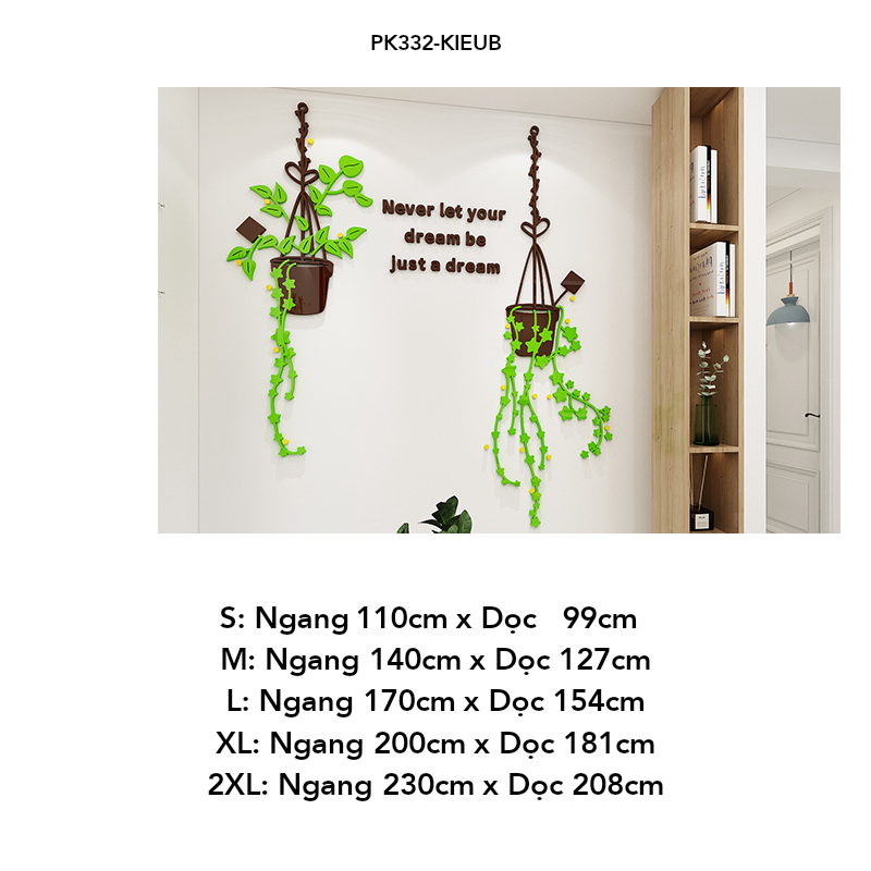Tranh mica EPeBen dán tường nổi 3d hình Vườn hoa trong nhà decor trang trí Phòng khách, Cửa hàng, Phòng làm việc