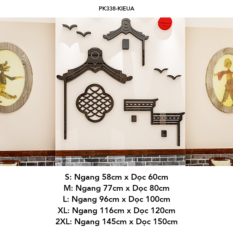 Tranh mica EPeBen dán tường nổi 3d hình Phong Cách Cổ Trung Hoa decor trang trí Quán Ăn, Nhà Hàng, Văn Phòng, Cửa hàng