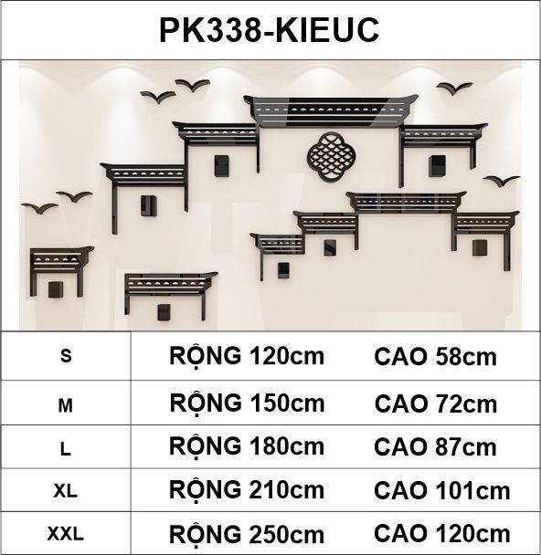 Tranh mica EPeBen dán tường nổi 3d hình Phong Cách Cổ Trung Hoa decor trang trí Quán Ăn, Nhà Hàng, Văn Phòng, Cửa hàng