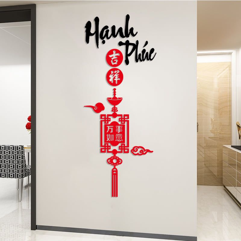 Tranh mica EPeBen dán tường nổi 3d hình Phát tài,phát lộc decor Trang Trí Tết 2025