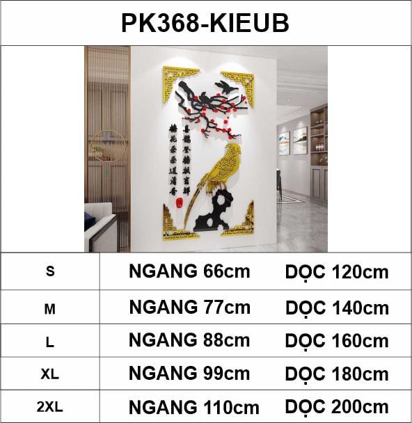 Tranh mica EPeBen dán tường nổi 3d hình Hạc Danh Vọng decor Trang Trí Tết 2025