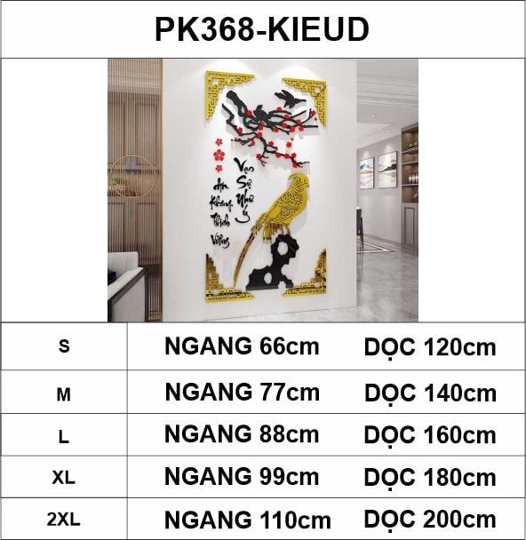 Tranh mica EPeBen dán tường nổi 3d hình Hạc Danh Vọng decor Trang Trí Tết 2025