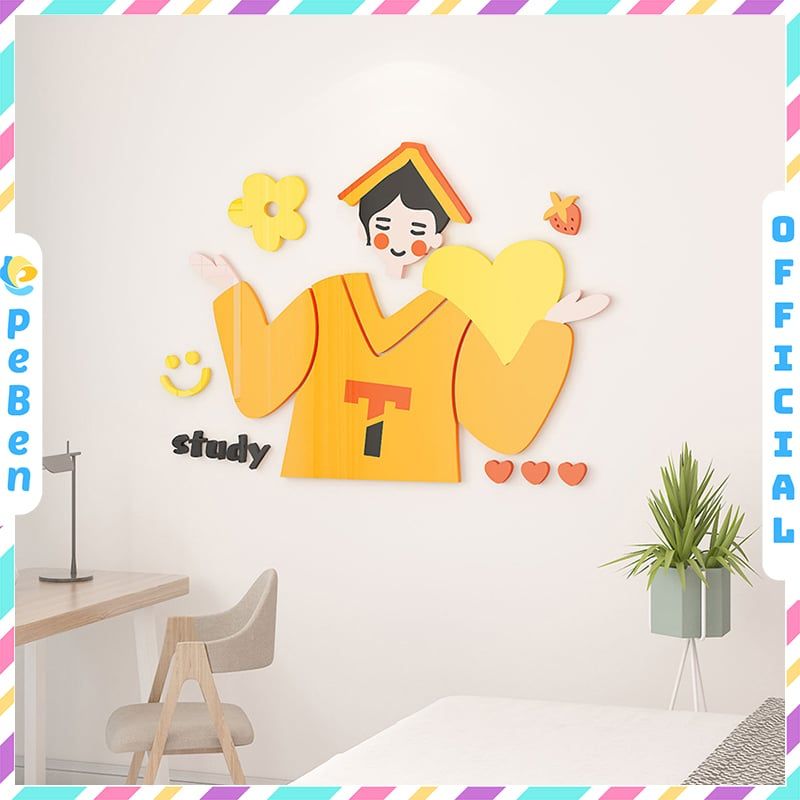 Tranh mica EPeBen dán tường nổi 3d Happy Everyday trang trí Phòng cho bé, Phòng khách, Phòng Ngủ