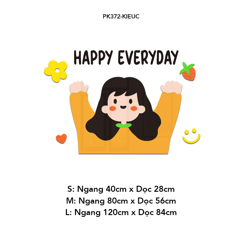 Tranh mica EPeBen dán tường nổi 3d Happy Everyday trang trí Phòng cho bé, Phòng khách, Phòng Ngủ