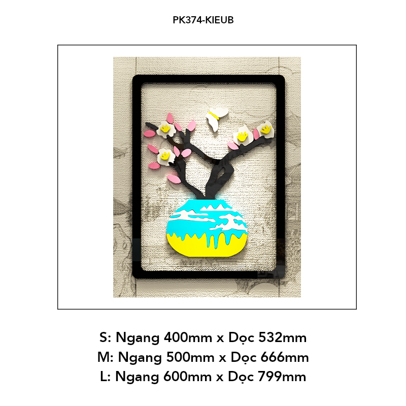 Tranh mica EPeBen dán tường nổi 3d Bình hoa sắc xuân decor trang trí Phòng khách, Phòng ngủ, Phòng làm việc, Cửa hàng