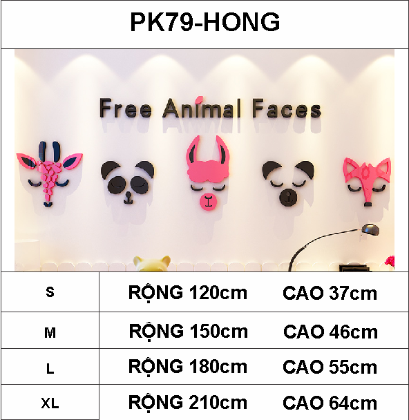 Tranh mica EPeBen dán tường nổi 3d hình hoạt hình mặt thú animal faces phong cách bắc âu trang trí phòng khách, nhà cửa