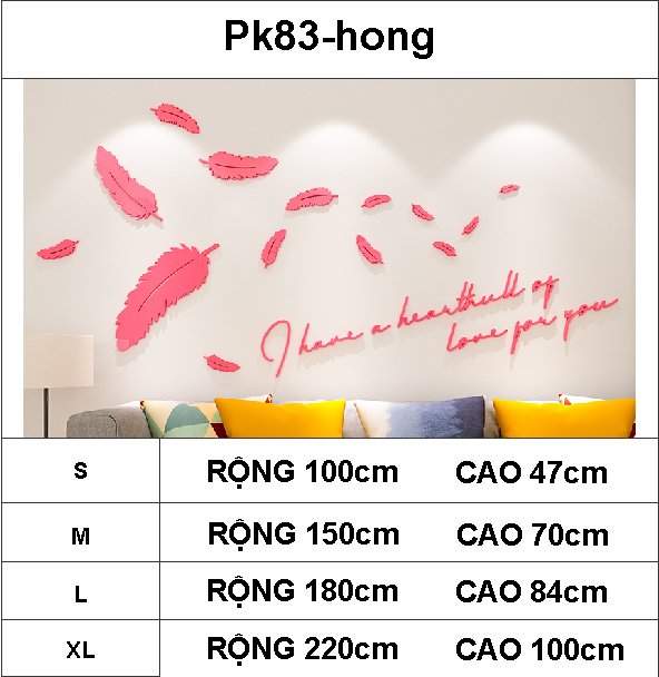 Tranh mica EPeBen dán tường nổi 3d hình lông vũ decor trang trí phòng khách phòng ngủ phong cách hiện đại
