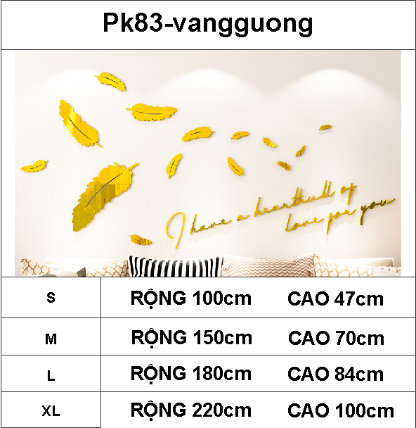 Tranh mica EPeBen dán tường nổi 3d hình lông vũ decor trang trí phòng khách phòng ngủ phong cách hiện đại