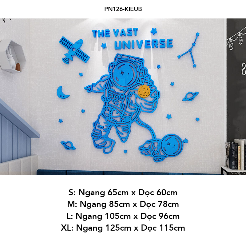 Tranh mica EPeBen dán tường nổi 3d hình phi hành gia decor trang trí Cửa hàng, Phòng cho bé, Phòng ngủ, Mẫu giáo