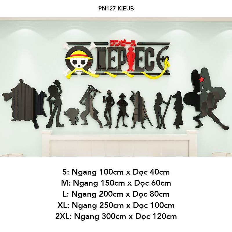 Tranh mica EPeBen dán tường nổi 3d hình Thế giới one piece decor trang trí Phòng ngủ, Mầm non, Phòng Game Thủ