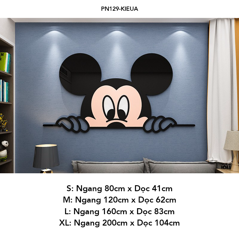 Tranh mica EPeBen dán tường nổi 3d hình dán Micky Mouse, Hello Kitty decor trang trí Phòng ngủ, Phòng học cho bé