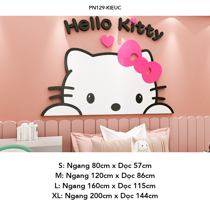 Tranh mica EPeBen dán tường nổi 3d hình dán Micky Mouse, Hello Kitty decor trang trí Phòng ngủ, Phòng học cho bé
