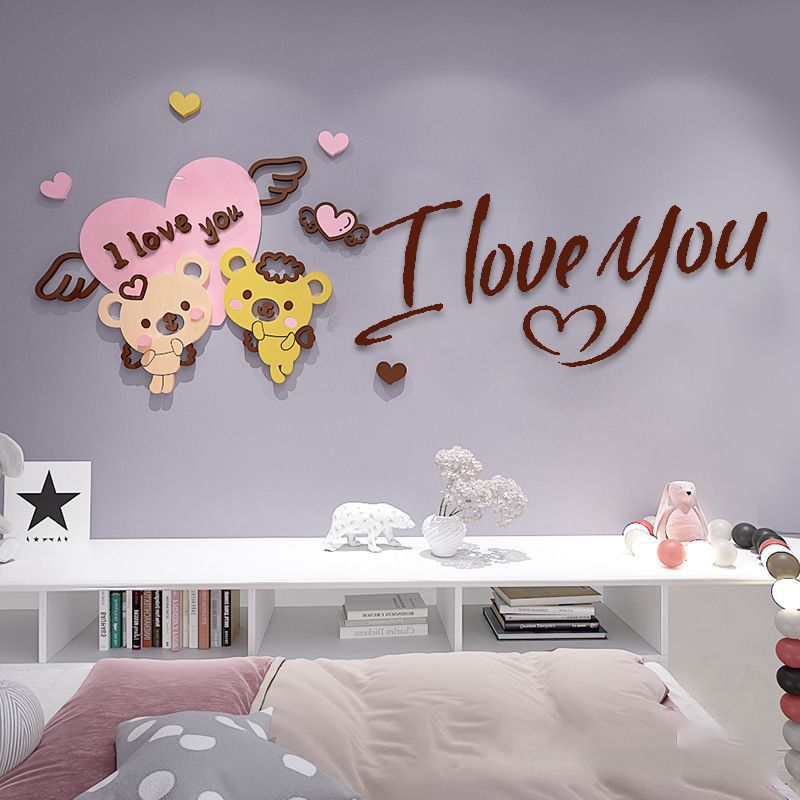 Tranh mica EPeBen dán tường nổi 3d I Love You trang trí Phòng cho bé, Phòng khách, Phòng Ngủ