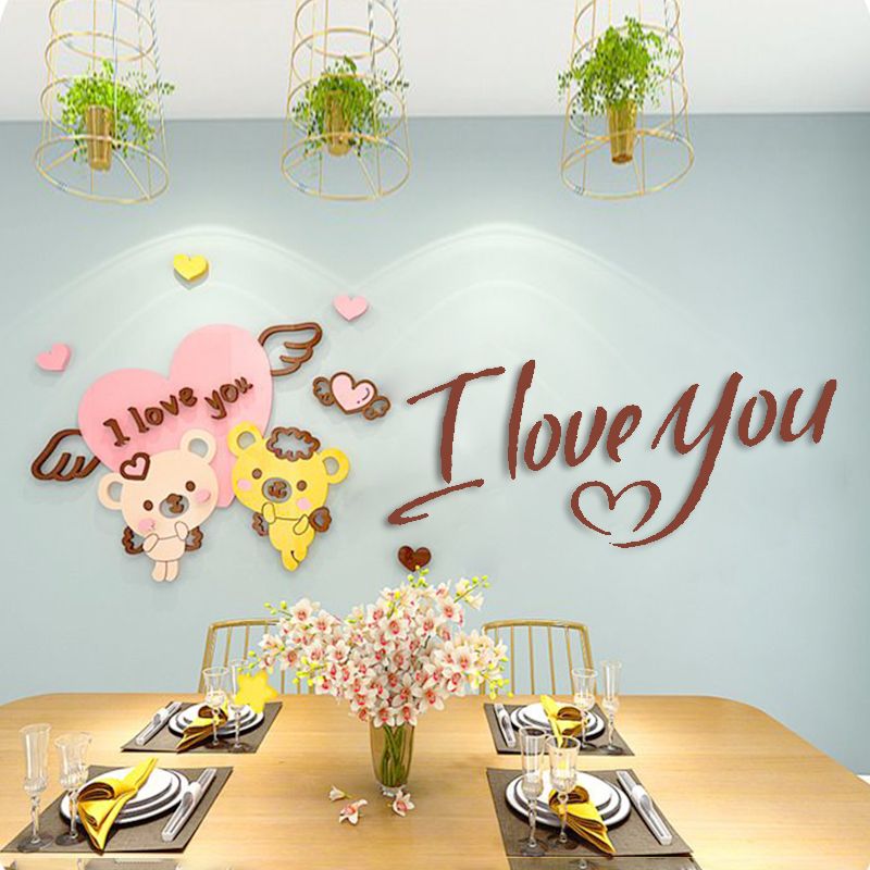 Tranh mica EPeBen dán tường nổi 3d I Love You trang trí Phòng cho bé, Phòng khách, Phòng Ngủ
