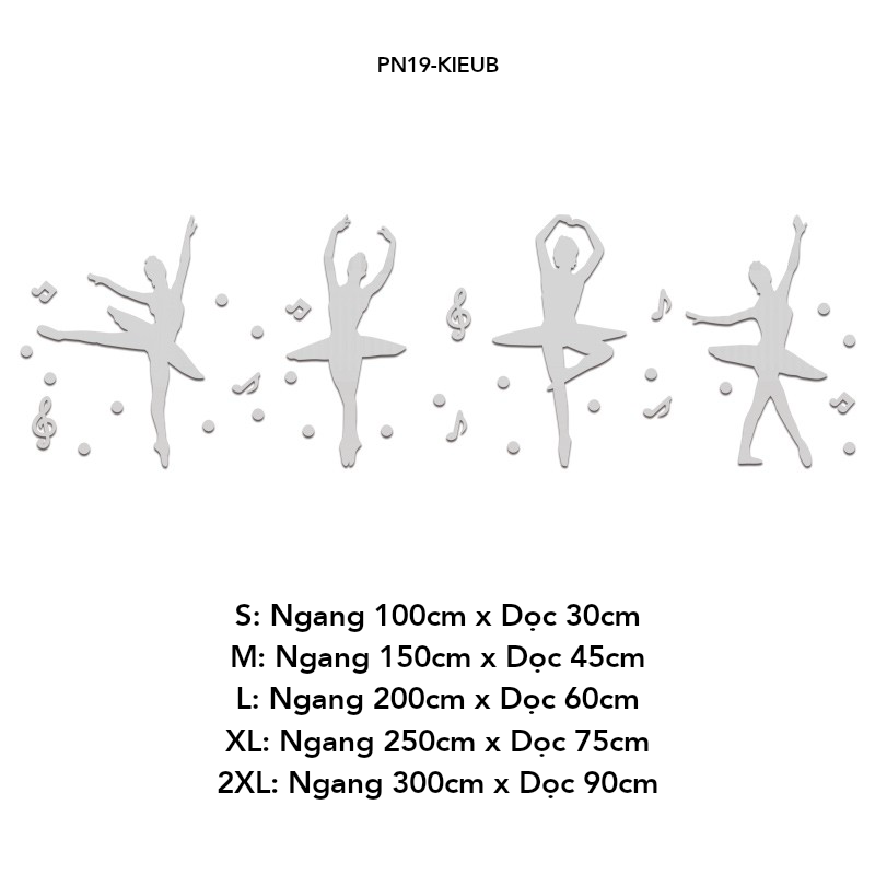 Tranh mica EPeBen dán tường nổi 3d hình thiếu nữ múa ba lê décor, trang trí Phòng ngủ, Phòng làm việc, Phòng nhạc