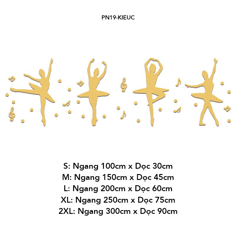 Tranh mica EPeBen dán tường nổi 3d hình thiếu nữ múa ba lê décor, trang trí Phòng ngủ, Phòng làm việc, Phòng nhạc