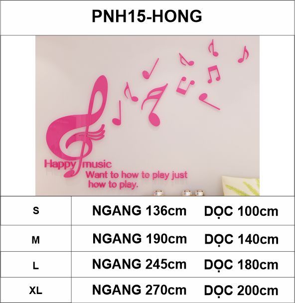 Tranh mica EPeBen dán tường nổi 3d Nốt Nhạc trang trí Phòng cho bé, Phòng khách