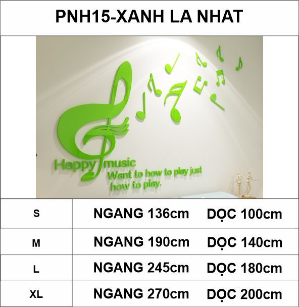 Tranh mica EPeBen dán tường nổi 3d Nốt Nhạc trang trí Phòng cho bé, Phòng khách