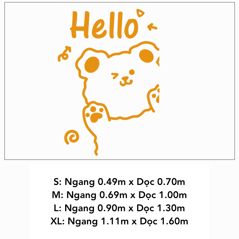 Tranh mica EPeBen dán tường nổi 3d hình Gấu Hello decor trang trí Quán Trà Sữa, Quán Bánh Ngọt