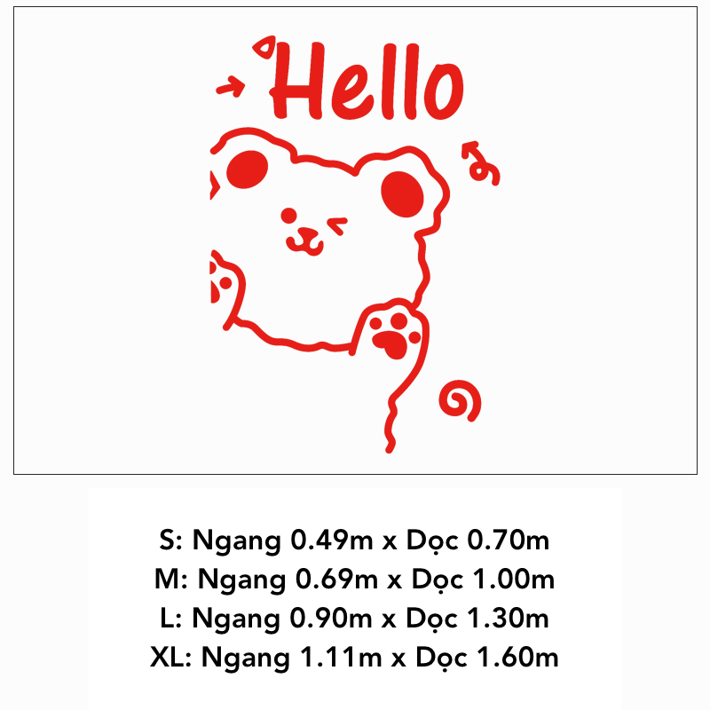 Tranh mica EPeBen dán tường nổi 3d hình Gấu Hello decor trang trí Quán Trà Sữa, Quán Bánh Ngọt