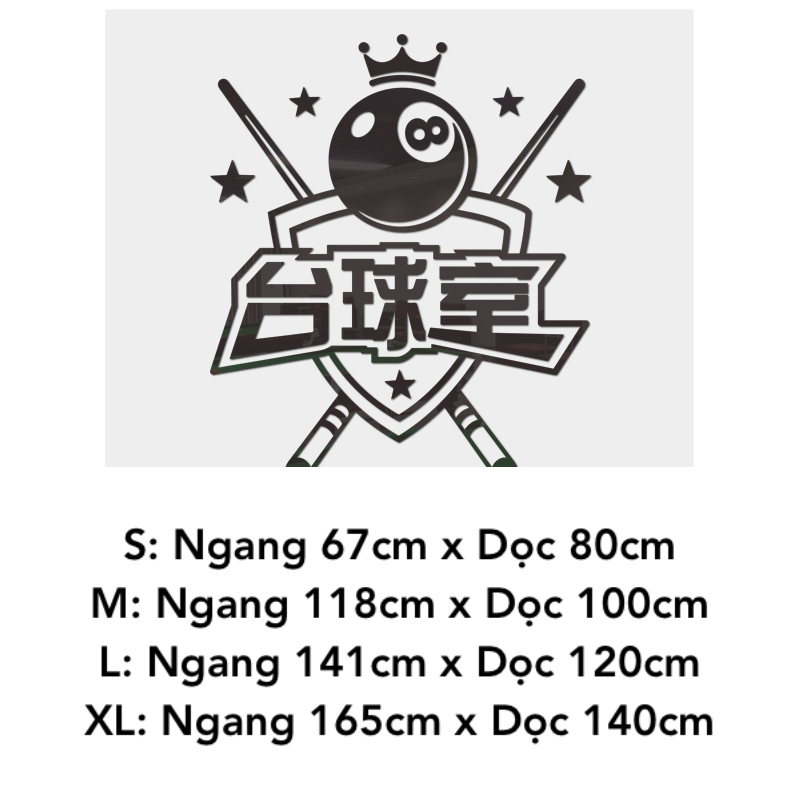 Tranh mica EPeBen dán tường nổi 3d hình trái bida, gậy bida décor Quán Bida trang trí CLB bida, Logo quán, bi-a, billard