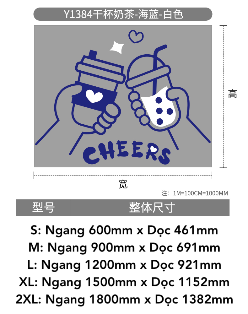 Tranh mica EPeBen dán tường nổi 3d hình Cheers Trà Sữa decor trang trí Quán Cafe, Trà Sữa