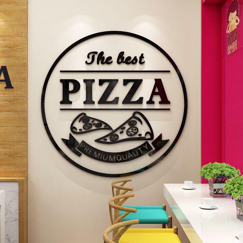 Tranh mica EPeBen dán tường nổi 3d hình miếng bánh pizza trang trí cửa hàng bánh, nhà hàng đồ ăn nhanh, burger, gà rán