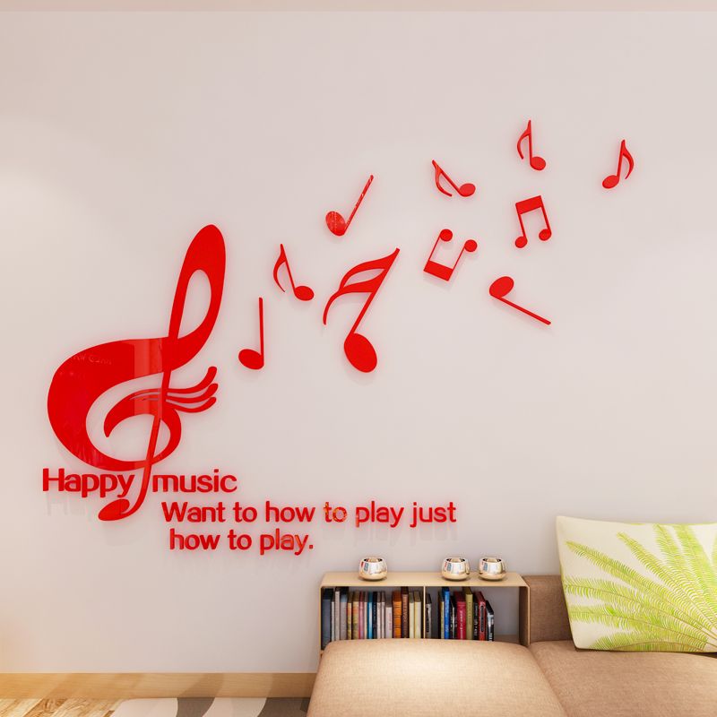 Tranh mica EPeBen dán tường nổi 3d Nốt Nhạc trang trí Phòng cho bé, Phòng khách
